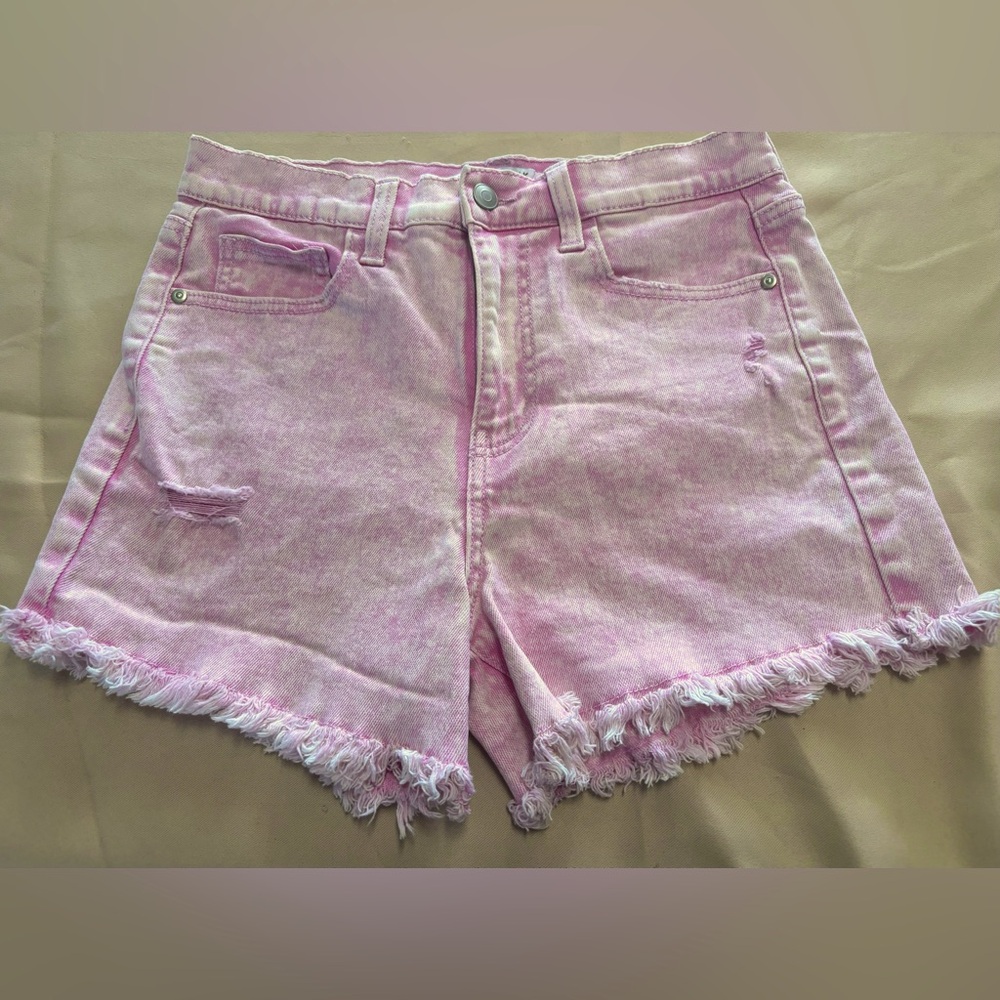 Celebrity Pink Denim Shorts - Pink Distressed Sz 5/27
